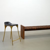 <a href="https://www.galeriegosserez.com/artistes/maerl.html"> Maërl</a> - Sépia - Banc (Noyer)